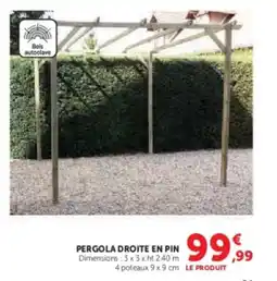 Hyper U Pergola droite en pin offre