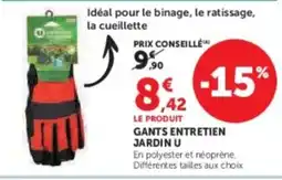 Hyper U U Gants entretien jardin offre