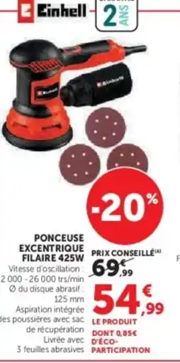 Hyper U Ponceuse excentrique filaire 425w offre