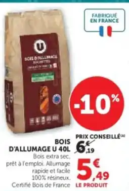 Hyper U U Bois d'allumage offre