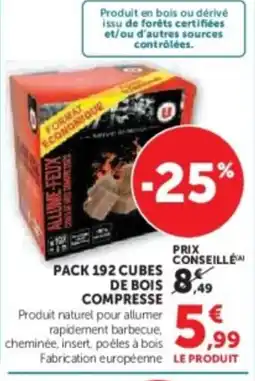 Hyper U Pack 192 cubes de bois compresse offre