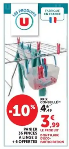 Hyper U Panier 36 pinces a linge +6 offertes offre