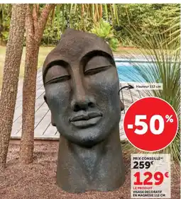 Hyper U Visage decoratif en magnésie offre