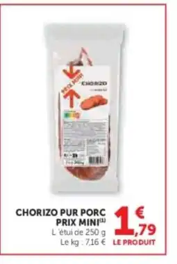 U Express Chorizo pur porc prix mini offre