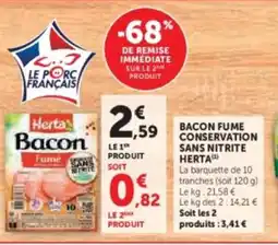 U Express HERTA Bacon fume conservation sans nitrite offre