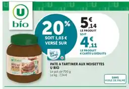 U Express Pate a tartiner aux noisettes u bio offre