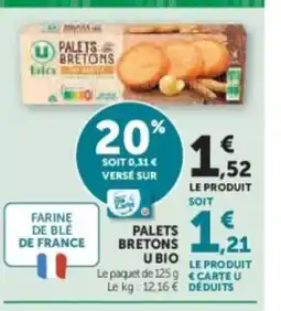 U Express Palets bretons u bio offre