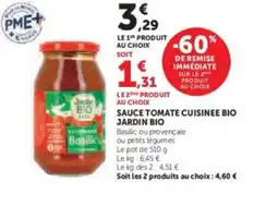 U Express JARDIN BIO Sauce tomate cuisinee bio offre