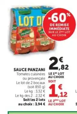 U Express PANZANI Sauce offre