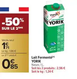 Carrefour YORIK Lait Fermenté offre