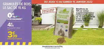 Carrefour Pellex granulés de bois, le sac de 15 kg offre