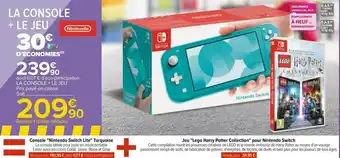 Carrefour Console "nintendo switch lite" turquoise + jeu "lego harry potter collection" pour nintendo switch offre