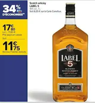 Carrefour Label 5 scotch whisky offre