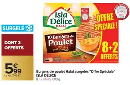 Carrefour ISLA DÉLICE Burgers de poulet Halal surgelés Offre Spéciale offre