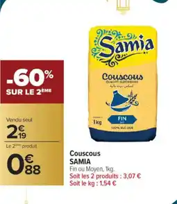 Carrefour SAMIA Couscous offre