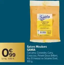 Carrefour SAMIA Épices Moulues offre
