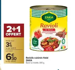 Carrefour ZAKIA Raviolis cuisinés Halal offre