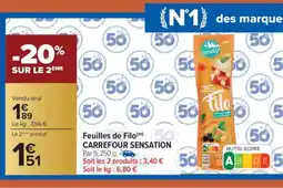 Carrefour CARREFOUR SENSATION Feuilles de Filo offre