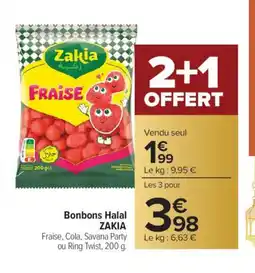 Carrefour ZAKIA Bonbons Halal offre