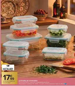 Carrefour Lot 8 boîtes de conservation offre