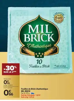 Carrefour MIL BRICK Feuilles de Brick L'Authentique offre