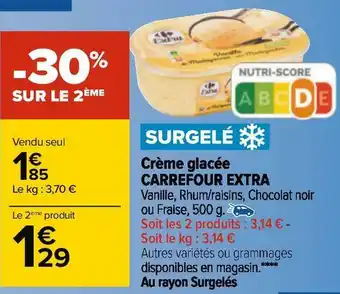 Carrefour Carrefour extra crème glacée offre