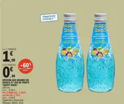 E.Leclerc HAPPY BASIL Boisson aux graines de basilic et jus de fruits offre