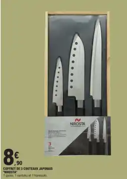 E.Leclerc NIROSTA Coffret de 3 couteaux japonais offre