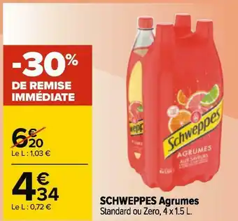 Carrefour Schweppes schweppes agrumes offre