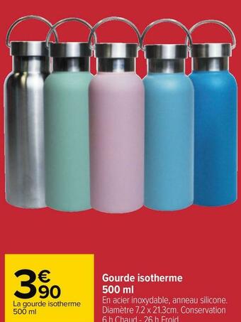 Carrefour Gourde isotherme 500 ml offre