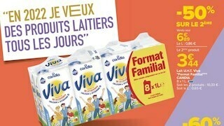 Carrefour Candia lait u.h.t. viva "format familial" offre