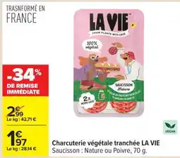Carrefour Charcuterie végétale tranchée LA VIE offre