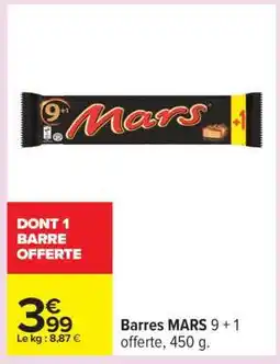 Carrefour Barres MARS 9 + 1 offre