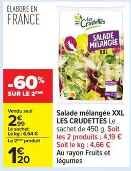 Carrefour SALADE MÉLANGÉE XXL LES CRUDETTES offre