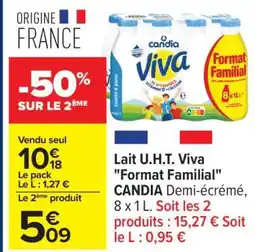 Carrefour Lait U.H.T. Viva Format Familial offre