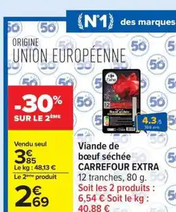 Carrefour Viande de bœuf séchée CARREFOUR EXTRA offre