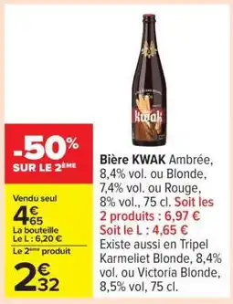 Carrefour Bière Kwak offre