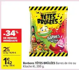 Carrefour BONBONS TÊTES BRÛLÉES offre