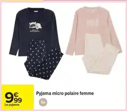 Carrefour Pyjama micro polaire femme offre