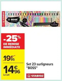Carrefour Set 23 surligneurs Boss offre