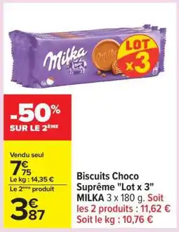 Carrefour Biscuits Choco Suprême Lot x 3 offre