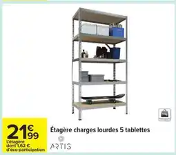 Carrefour Étagère charges lourdes 5 tablettes offre