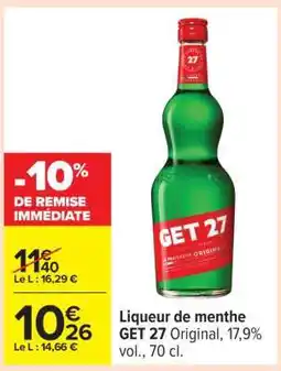 Carrefour LIQUEUR DE MENTHE 'GET 27' offre