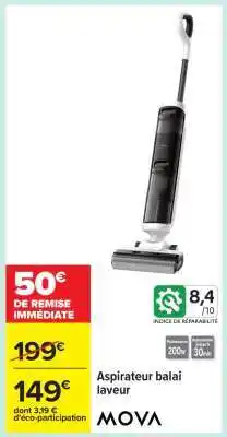 Carrefour Aspirateur balai laveur offre