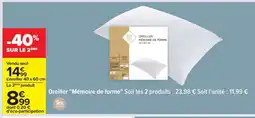 Carrefour Oreiller ''Mémoire de forme'' offre