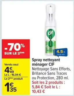 Carrefour SPRAY NETTOYANT MÉNAGER “CIF” offre