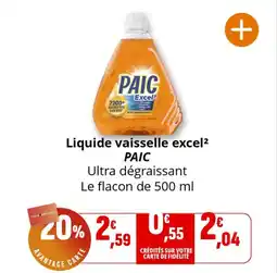 Coccimarket Liquide vaisselle excel² paic offre
