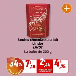 Coccinelle Express Boules chocolats au lait lindor lindt offre