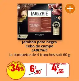 Coccinelle Express Jambon pata negra cebo de campo labeyrie offre