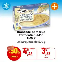 Coccinelle Express Brandade de morue parmentier msc tipiak offre